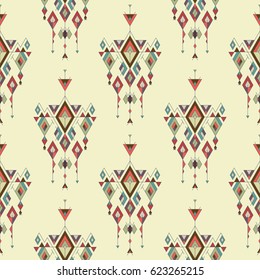 Vector Tribal vintage ethnic seamless pattern. Aztec, mexican, navajo, african motif