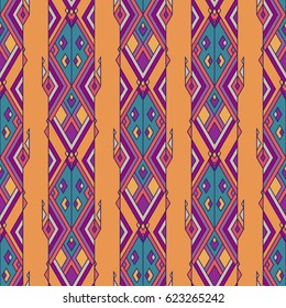 Vector Tribal vintage ethnic seamless pattern. Aztec, mexican, navajo, african motif