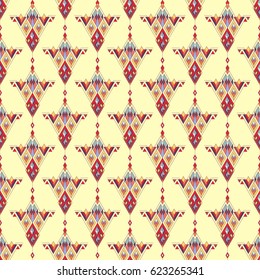 Vector Tribal vintage ethnic seamless pattern. Aztec, mexican, navajo, african motif