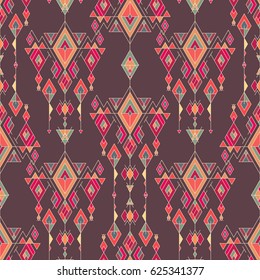 Vector Tribal vintage ethnic seamless pattern. Aztec, mexican, navajo, african motif