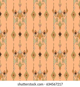 Vector Tribal vintage ethnic seamless pattern. Aztec, mexican, navajo, african motif