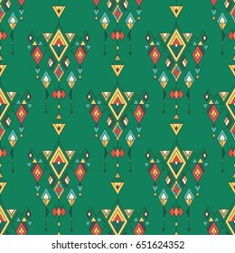 Vector Tribal vintage ethnic seamless pattern. Aztec, mexican, navajo, african motif
