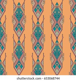 Vector Tribal vintage ethnic seamless pattern. Aztec, mexican, navajo, african motif