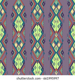 Vector Tribal vintage ethnic seamless pattern. Aztec, mexican, navajo, african motif