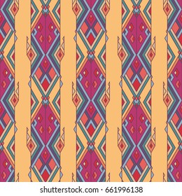 Vector Tribal vintage ethnic seamless pattern. Aztec, mexican, navajo, african motif