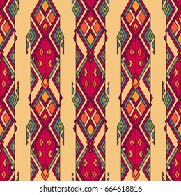 Vector Tribal vintage ethnic seamless pattern. Aztec, mexican, navajo, african motif