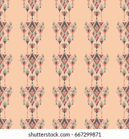 Vector Tribal vintage ethnic seamless pattern. Aztec, mexican, navajo, african motif