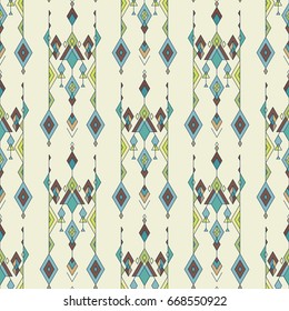 Vector Tribal vintage ethnic seamless pattern. Aztec, mexican, navajo, african motif