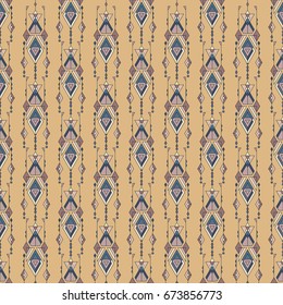 Vector Tribal vintage ethnic seamless pattern. Aztec, mexican, navajo, african motif