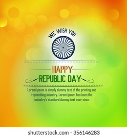 Vector Tricolor wishing card for republic day.