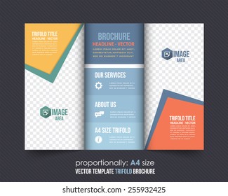 Vector Tri-Fold Brochure Design. Corporate Leaflet, Cover Template