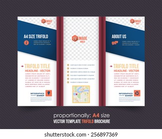 Vector Tri-Fold Brochure Design. Corporate Leaflet, Cover Template