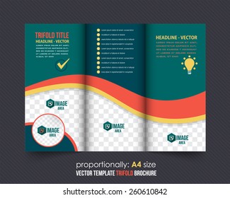 Vector Tri-Fold Brochure Design. Corporate Leaflet, Cover Template