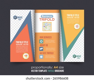 Vector Tri-Fold Brochure Design. Corporate Leaflet, Cover Template