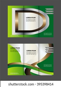 Vector tri-fold brochure design template with abstract geometric background EPS10 Tri-Fold Mock up & back Brochure Design
