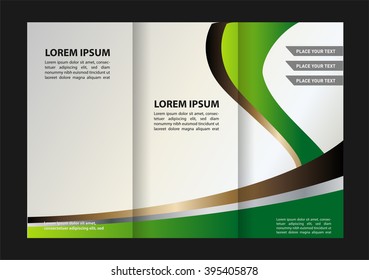 Vector tri-fold brochure design template with abstract geometric background EPS10 Tri-Fold Mock up & back Brochure Design
