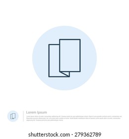 Vector Tri-fold Brochure Flyer Icon Thin Line For Web And Mobile, Modern Minimalistic Flat Design. Vector Outline Icon And Offset Colour On Light White Background