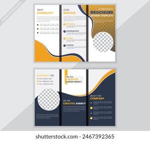 Vector trifold corporate brochure template 