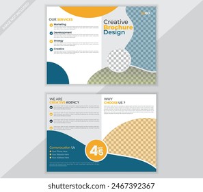 Vector trifold corporate brochure template 