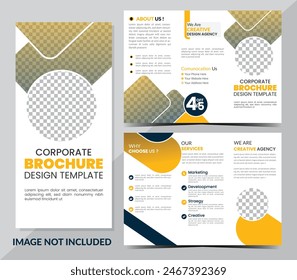 Vector trifold corporate brochure template 