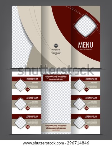 vector trifold menu print template design stock vector royalty free