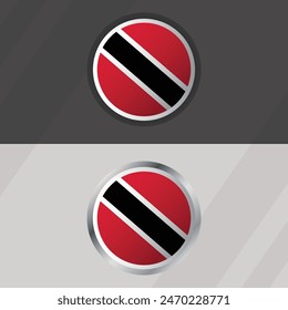 Vector Trinidad y Tobago Plantilla de bandera redonda