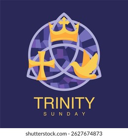 vector trinity sunday poster template