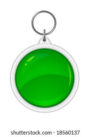 vector trinket souvenir with green circle silhouette isolated on white background