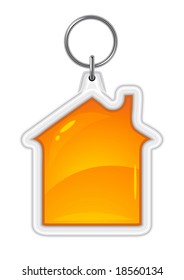 vector trinket souvenir with house silhouette isolated on white background