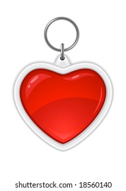 vector trinket souvenir with love heart silouette isolated on white background