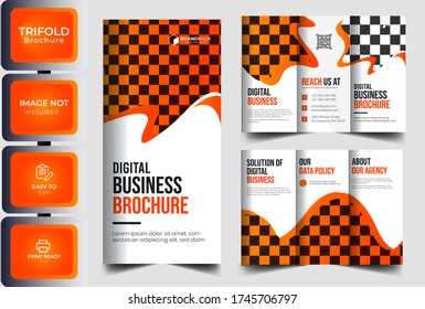 Vector triple folding brochure for business and advertising On White Background,brochure design, brochure template, creative tri-fold, trend brochure.Corporate Brochure design In red and pink colors.
