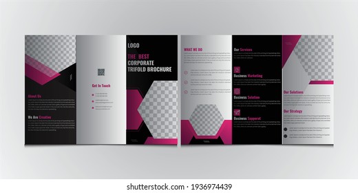 Vector triple folding brochure for business and advertising. 