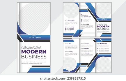 Vector triple folding brochure for business and advertising, Trifold Brochure. Business Tri Fold Brochure Vector.