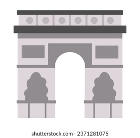 Icono del arco de triunfo del vector. Ilustración visual de París. La Francia tradicional es un hito. Lugar de interés histórico-plano francés aislado sobre fondo blanco
