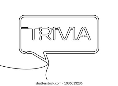 Vector trivia. One line style illustration