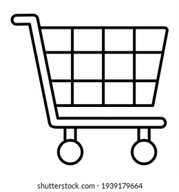 Vector Trolley Outline Icon Design
