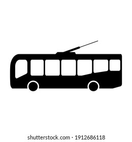 Vector trolleybus icon. Vector trolleybus icon in flat style. City transport icon. Public transport icon. Vector illustration.
