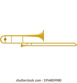Vector trombone jazz music instrument isolated on white