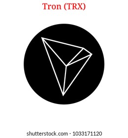 Vector Tron (TRX) digital cryptocurrency logo. Tron (TRX) icon. Vector illustration isolated on white background.