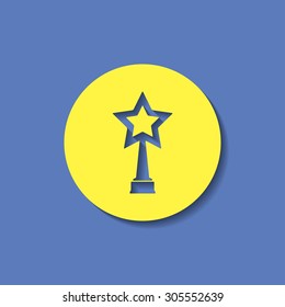 Vector trophy and awards with star icon