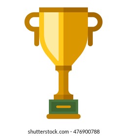 Vector trophy champion cup flat icon.