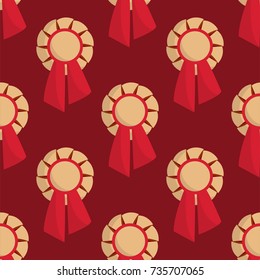 Vector trophy champion seamless pattern background winner gold award prize sport success best win golden illustration.