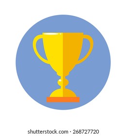 Vector Trophy Cup Flat Icon