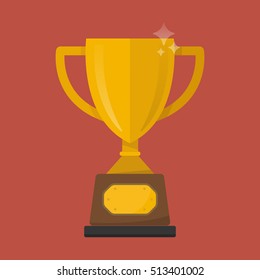 Vector Trophy Cup Flat Icon
