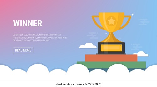 Vector Trophy Cup Flat Icon