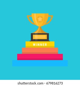 Vector Trophy Cup Flat Icon
