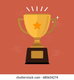 Vector Trophy Cup Flat Icon