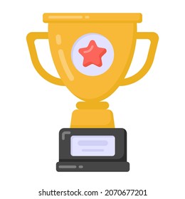 Vector of trophy cup in flat style