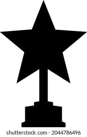 Vektortrophy-Tasse-Symbol einzeln auf weißem Hintergrund. Ein einfaches Siegersymbol. Eine Tasse in Form eines Sterns.