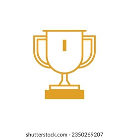 Vektortrophy-Tasse-Symbol auf weißem Hintergrund.
